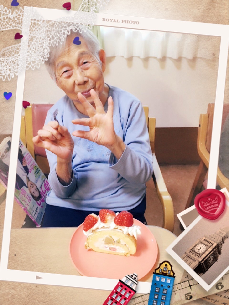 クリスマス会　高齢者施設　おやつ　ケーキ