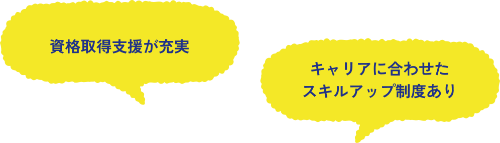 資格取得支援が充実・キャリアに合わせたスキルアップ制度あり